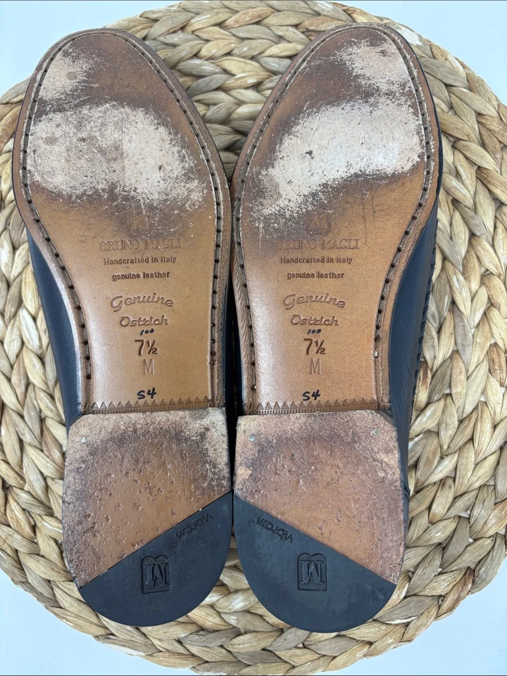 BRUNO MAGLI Men's Jericho Genuine Ostrich Leather Slip On Penny Loafers size 7.5